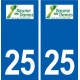 25 Baume-les-Dames logo autocollant plaque stickers ville