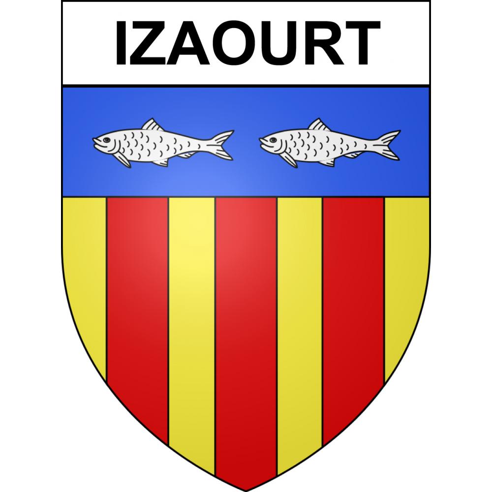 Izaourt 65 ville sticker blason écusson autocollant adhésif