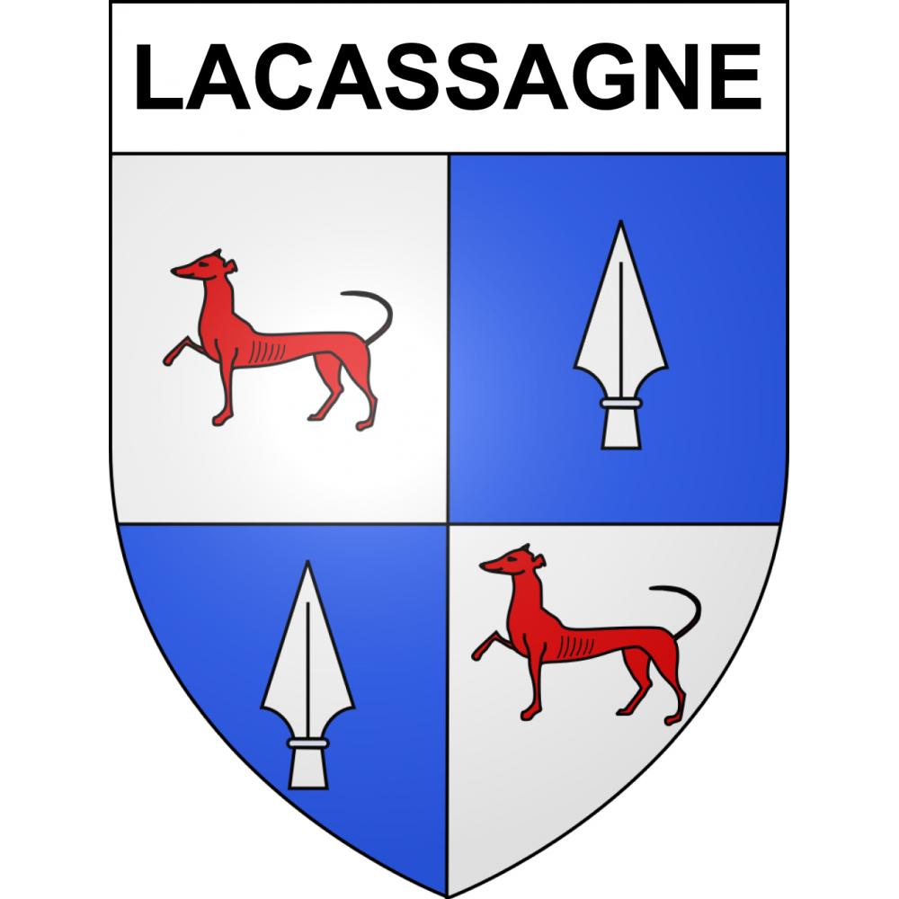 Pegatinas escudo de armas de Lacassagne adhesivo de la etiqueta engomada