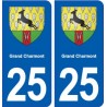 25 Grand-Charmont blason autocollant plaque stickers