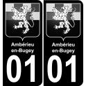 01 Ambérieu-en-Bugey autocollant sticker plaque immatriculation auto ville