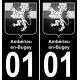 01 Ambérieu-en-Bugey placa etiqueta de registro de la ciudad