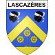 Pegatinas escudo de armas de Lascazères adhesivo de la etiqueta engomada