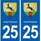 25 Grand-Charmont blason autocollant plaque stickers