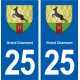 25 Grand-Charmont blason autocollant plaque stickers