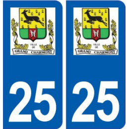 25 Grand-Charmont logo autocollant plaque stickers