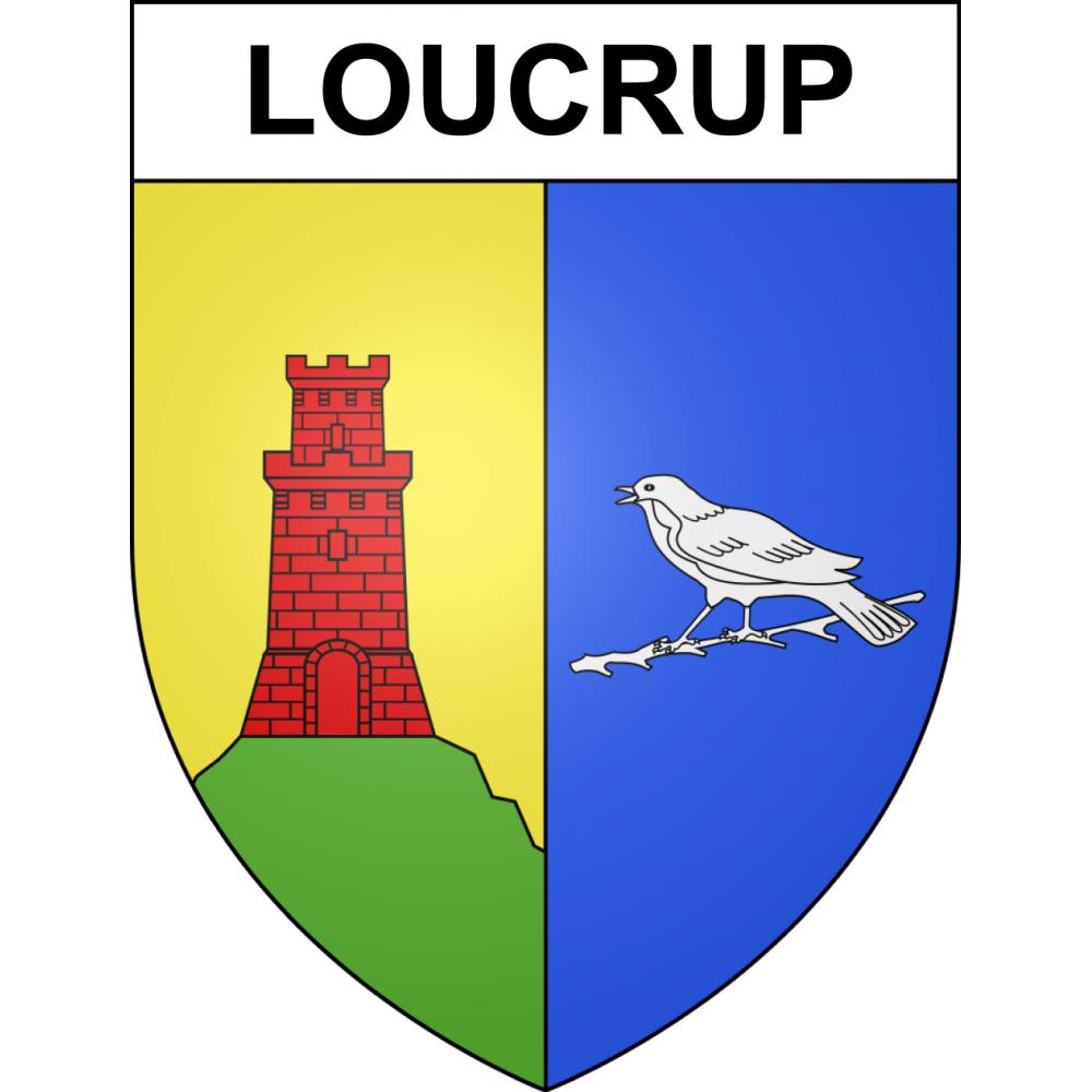 Pegatinas escudo de armas de Loucrup adhesivo de la etiqueta engomada