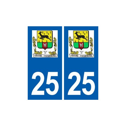 25 Grand-Charmont logo autocollant plaque stickers