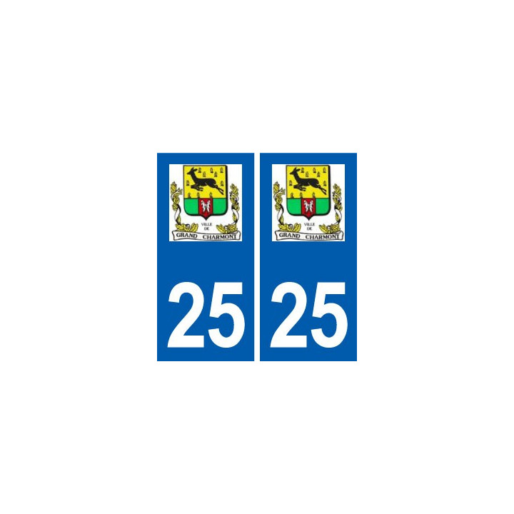 25 Grand-Charmont logo autocollant plaque stickers