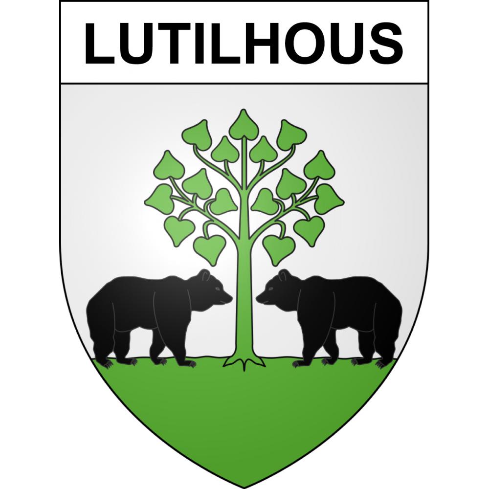 Lutilhous Sticker wappen, gelsenkirchen, augsburg, klebender aufkleber