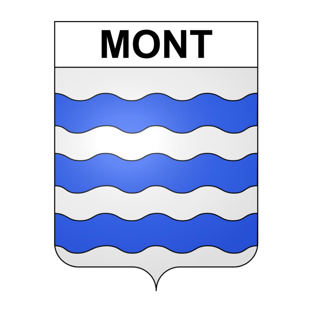 Pegatinas escudo de armas de Mont adhesivo de la etiqueta engomada