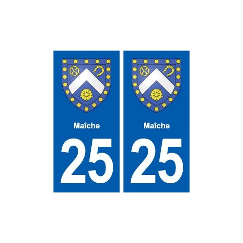 25 Maîche logo autocollant plaque stickers
