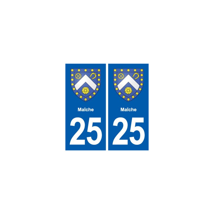 25 Maîche logo autocollant plaque stickers