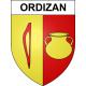 Pegatinas escudo de armas de Ordizan adhesivo de la etiqueta engomada