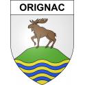 Pegatinas escudo de armas de Orignac adhesivo de la etiqueta engomada