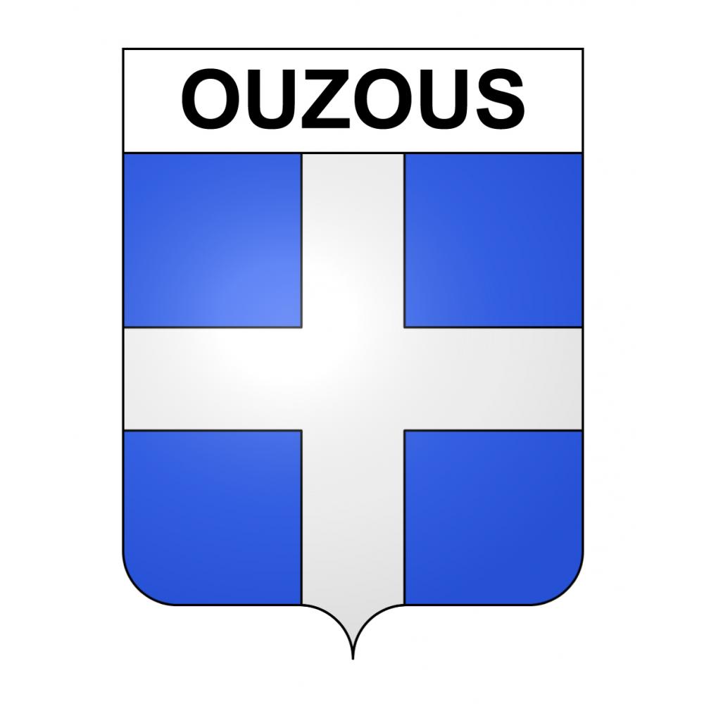 Pegatinas escudo de armas de Ouzous adhesivo de la etiqueta engomada