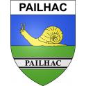 Pegatinas escudo de armas de Pailhac adhesivo de la etiqueta engomada