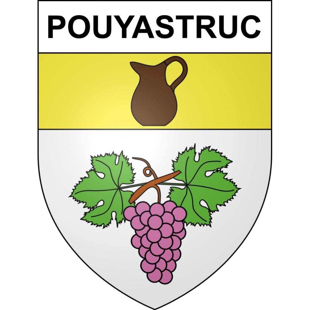 Pouyastruc 65 ville sticker blason écusson autocollant adhésif