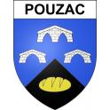 Pegatinas escudo de armas de Pouzac adhesivo de la etiqueta engomada
