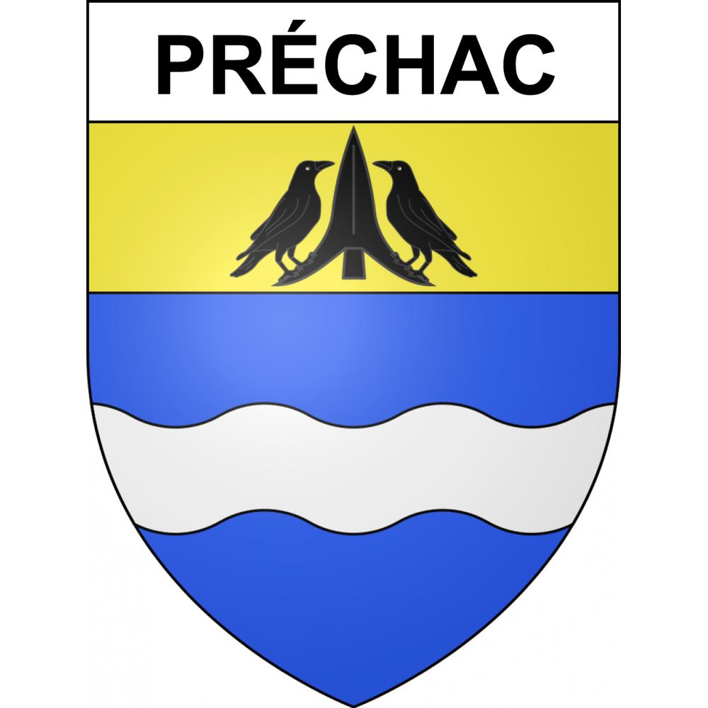 Pegatinas escudo de armas de Préchac adhesivo de la etiqueta engomada