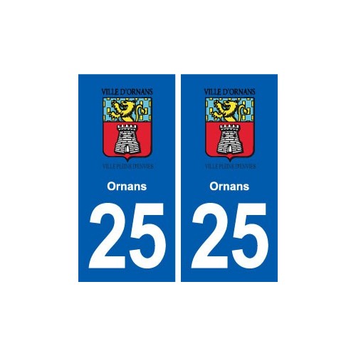 25 Ornans blason autocollant plaque stickers