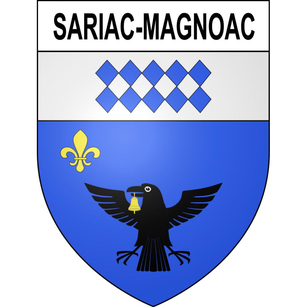 Pegatinas escudo de armas de Sariac-Magnoac adhesivo de la etiqueta engomada