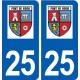 25 Pont-de-Roide logo autocollant plaque stickers
