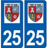 25 Pont-de-Roide logo autocollant plaque stickers
