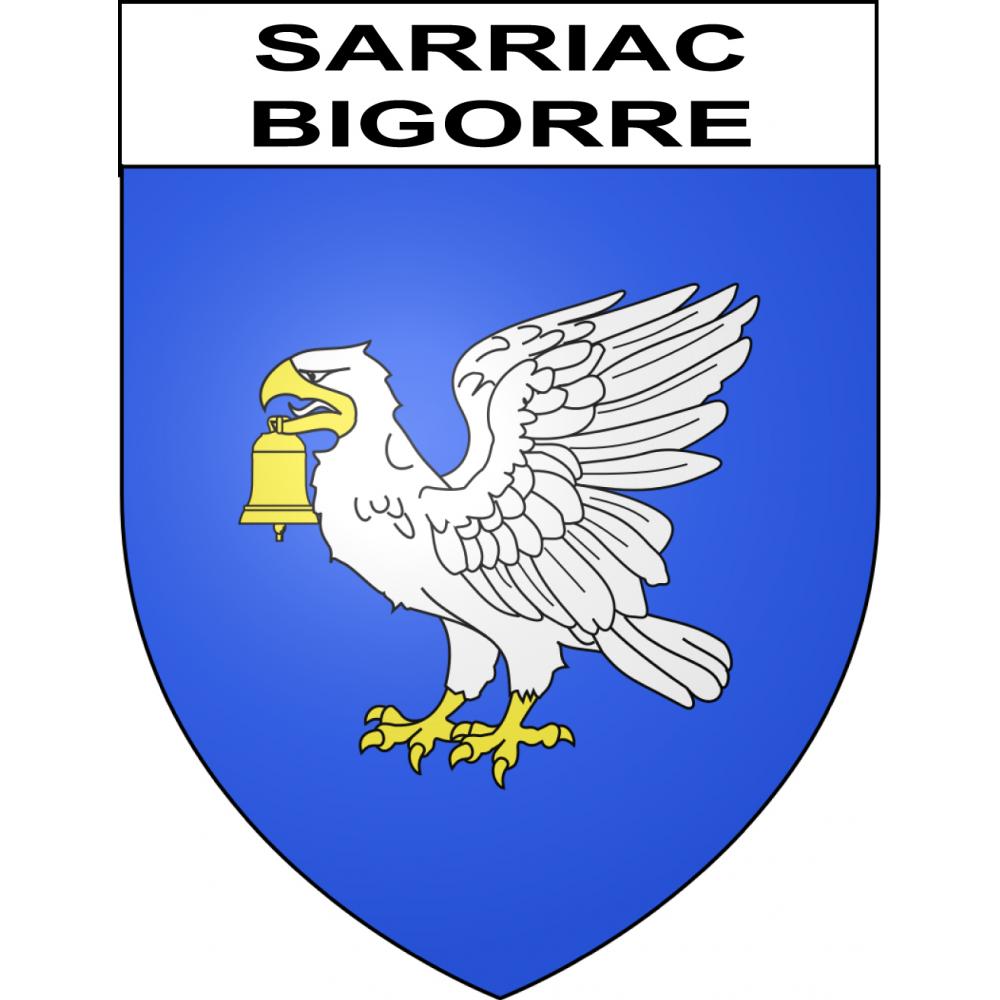Pegatinas escudo de armas de Sarriac-Bigorre adhesivo de la etiqueta engomada