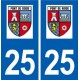 25 Pont-de-Roide logo autocollant plaque stickers