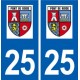 25 Pont-de-Roide logo autocollant plaque stickers