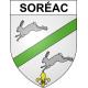 Pegatinas escudo de armas de Soréac adhesivo de la etiqueta engomada