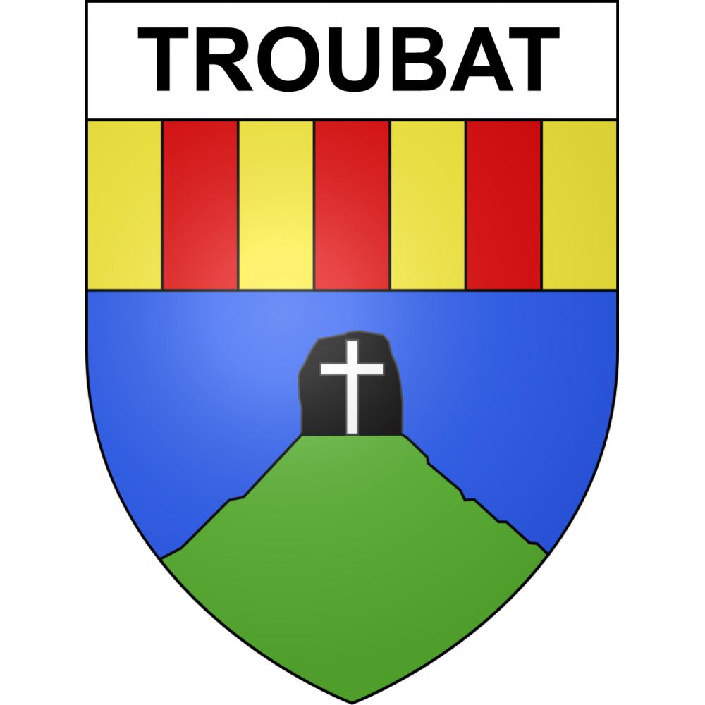 Stickers coat of arms Troubat adhesive sticker