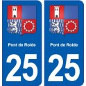 25 Pont-de-Roide blason autocollant plaque stickers