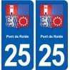 25 Pont-de-Roide blason autocollant plaque stickers