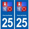 25 Pont-de-Roide blason autocollant plaque stickers