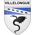 Pegatinas escudo de armas de Villelongue adhesivo de la etiqueta engomada