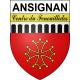 Pegatinas escudo de armas de Ansignan adhesivo de la etiqueta engomada