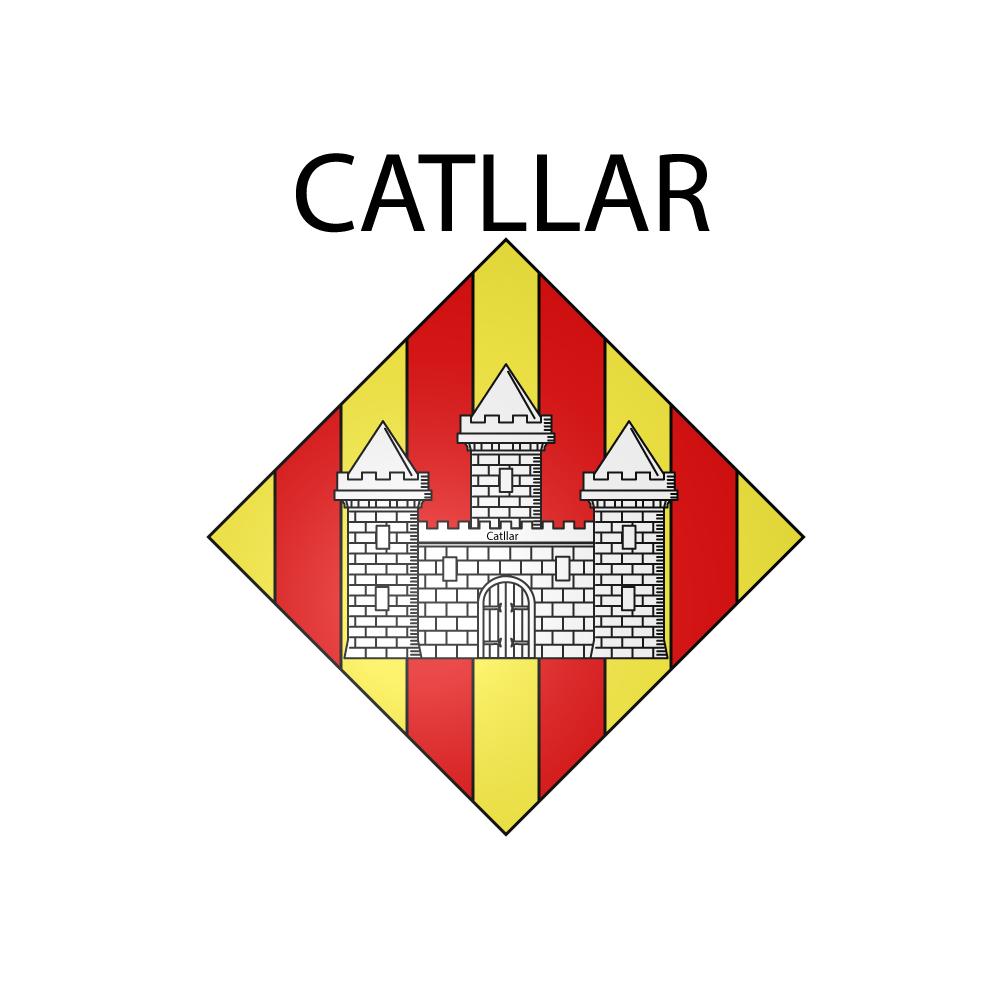 Pegatinas escudo de armas de Catllar adhesivo de la etiqueta engomada