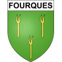 Pegatinas escudo de armas de Fourques adhesivo de la etiqueta engomada