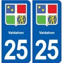 25 Valdahon escudo de armas de la etiqueta engomada de la placa de pegatinas