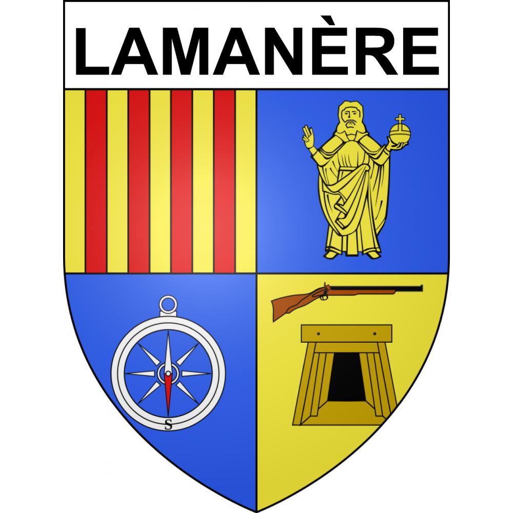Pegatinas escudo de armas de Lamanère adhesivo de la etiqueta engomada