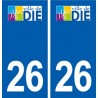 26 Die logo autocollant plaque stickers ville