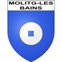 Pegatinas escudo de armas de Molitg-les-Bains adhesivo de la etiqueta engomada