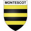 Pegatinas escudo de armas de Montescot adhesivo de la etiqueta engomada