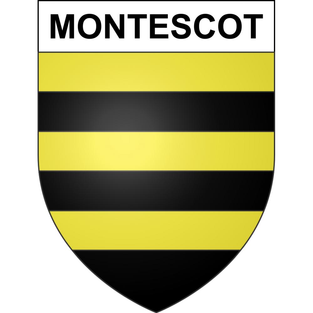 Pegatinas escudo de armas de Montescot adhesivo de la etiqueta engomada