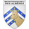 Pegatinas escudo de armas de Montesquieu-des-Albères adhesivo de la etiqueta engomada