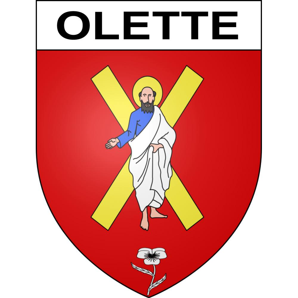 Pegatinas escudo de armas de Olette adhesivo de la etiqueta engomada