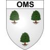 Pegatinas escudo de armas de Oms adhesivo de la etiqueta engomada