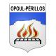 Opoul-Périllos 66 ville sticker blason écusson autocollant adhésif